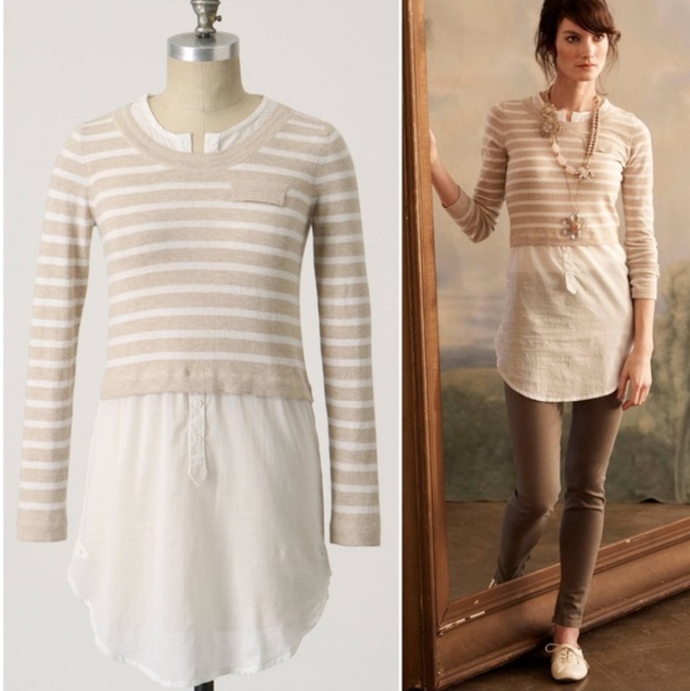 Anthropologie Shae Faux Pocket Layered Tunic